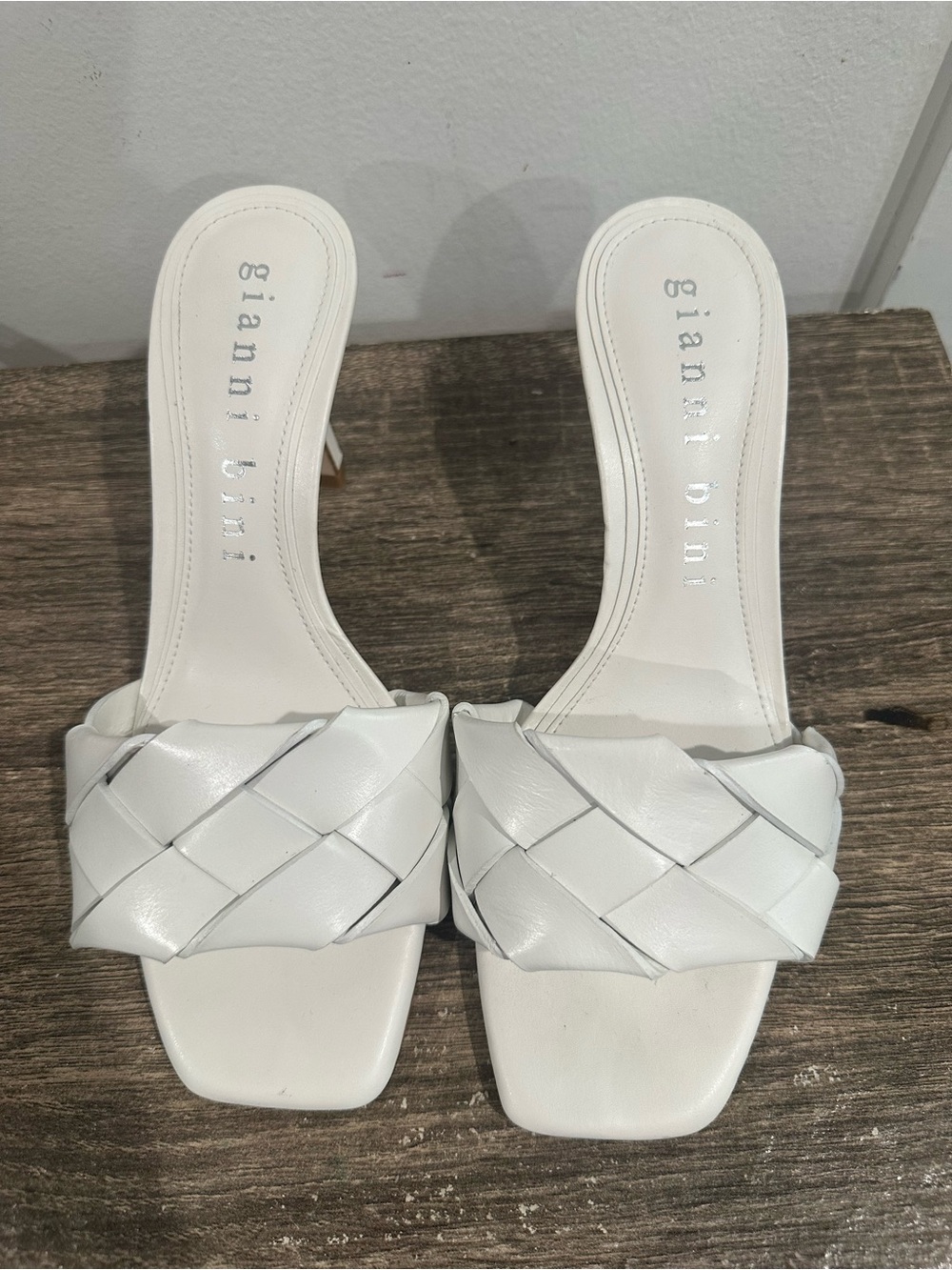Gianni Bini White Braided Slide Mules
